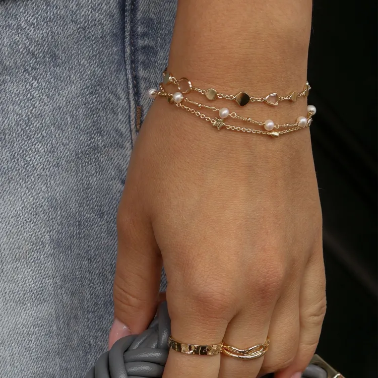 pärla armband i förgylld mässing - Eliné