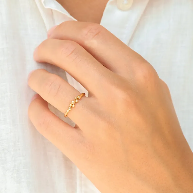 kula ring i förgylld mässing - Bubbly Pure