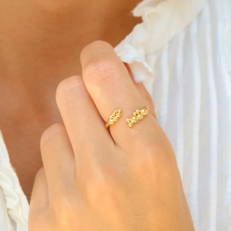 kula ring i förgylld mässing - Bubbly Pure