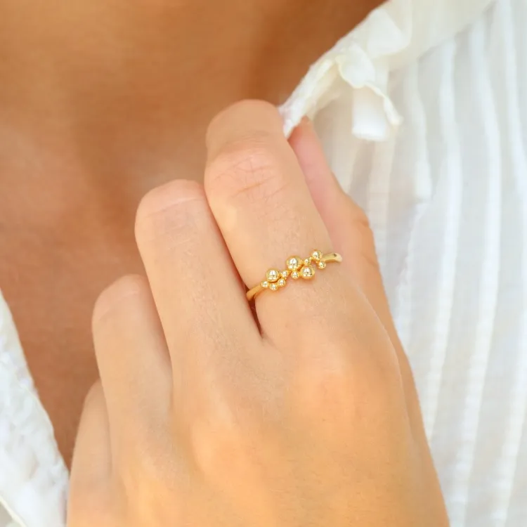 kula ring i förgylld mässing - Bubbly Pure