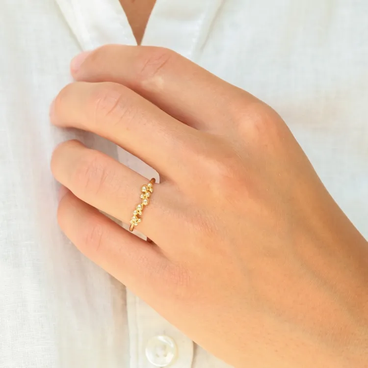 kula ring i förgylld mässing - Bubbly Pure