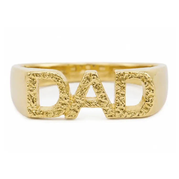 dad ring i förgylld mässing - My Letter