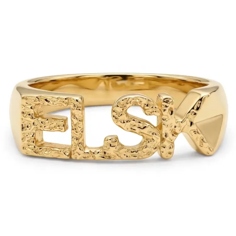 elsk ring i förgylld mässing