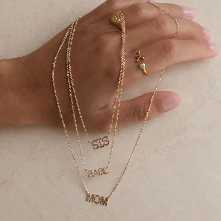 sister halsband i förgylld mässing