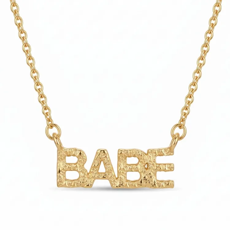 babe halsband i förgylld mässing
