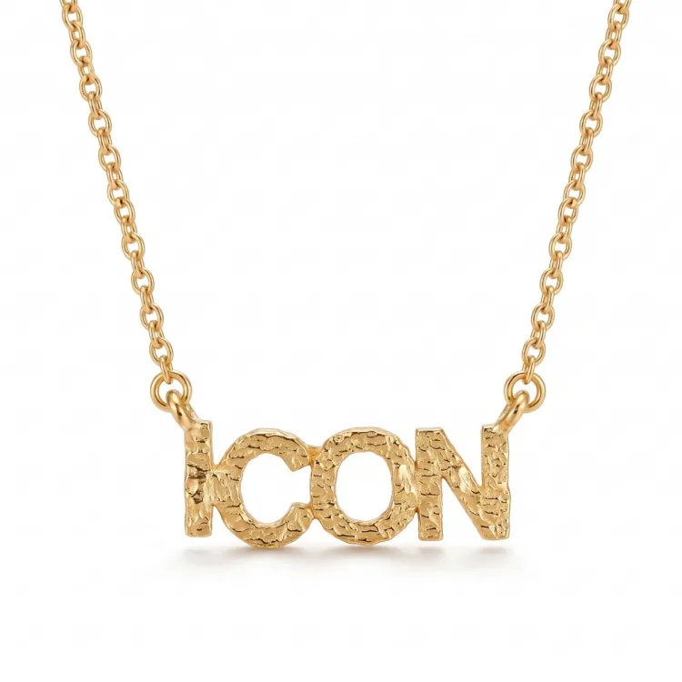 icon halsband i förgylld mässing
