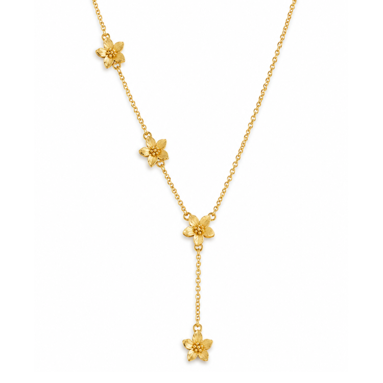 blommor halsband i förgylld mässing - Eliné