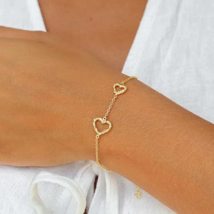 hjärta armband i förgylld mässing - Eliné