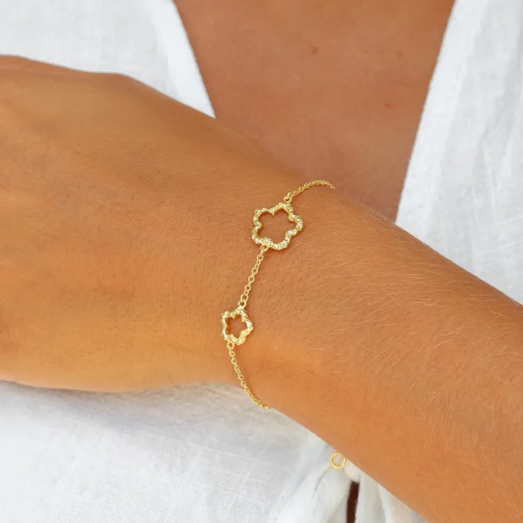 blommor armband i förgylld mässing - Eliné