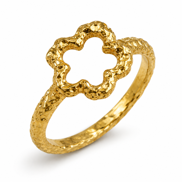 blommor ring i förgylld mässing - Eliné