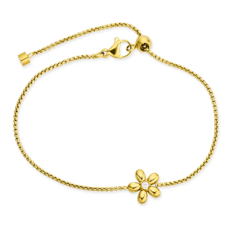 vattentät blommor armband i förgyllt stål - OCEANA