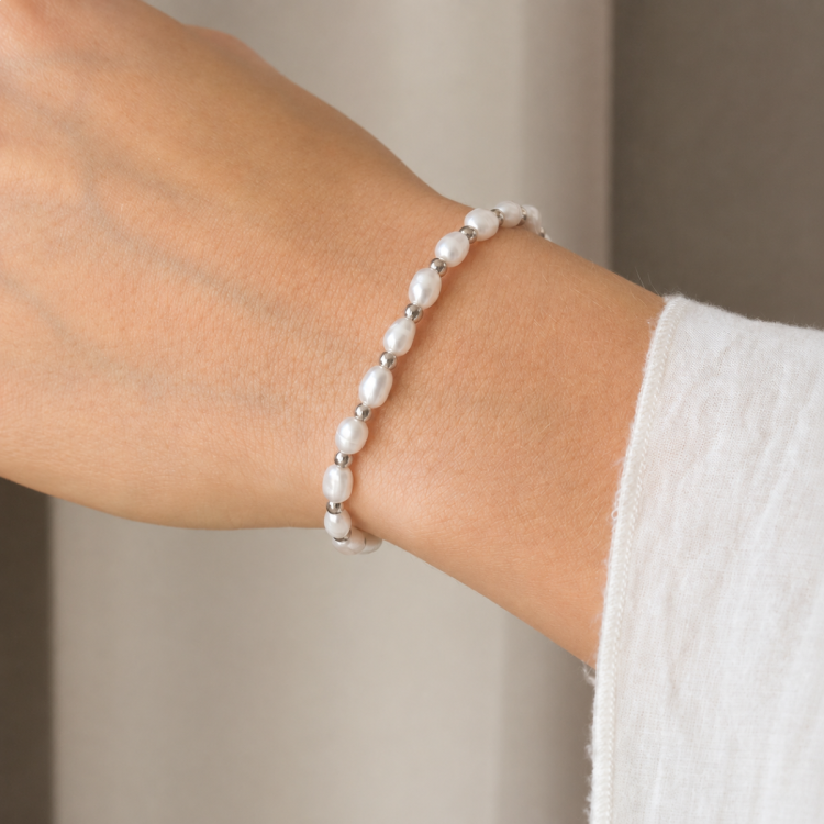 vattentät pärla armband i stål - OCEANA