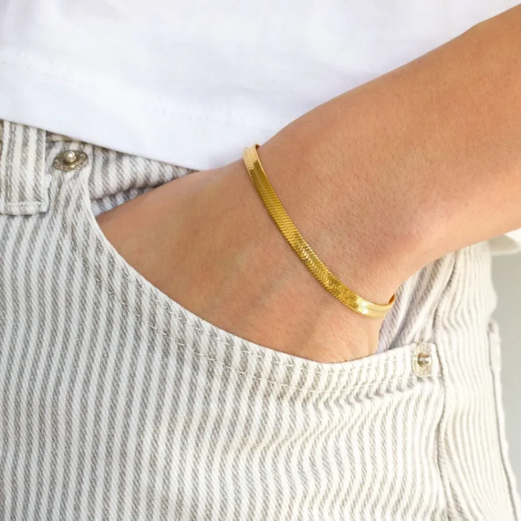 vattentät armband i förgyllt stål  x 4,0 mm  - OCEANA