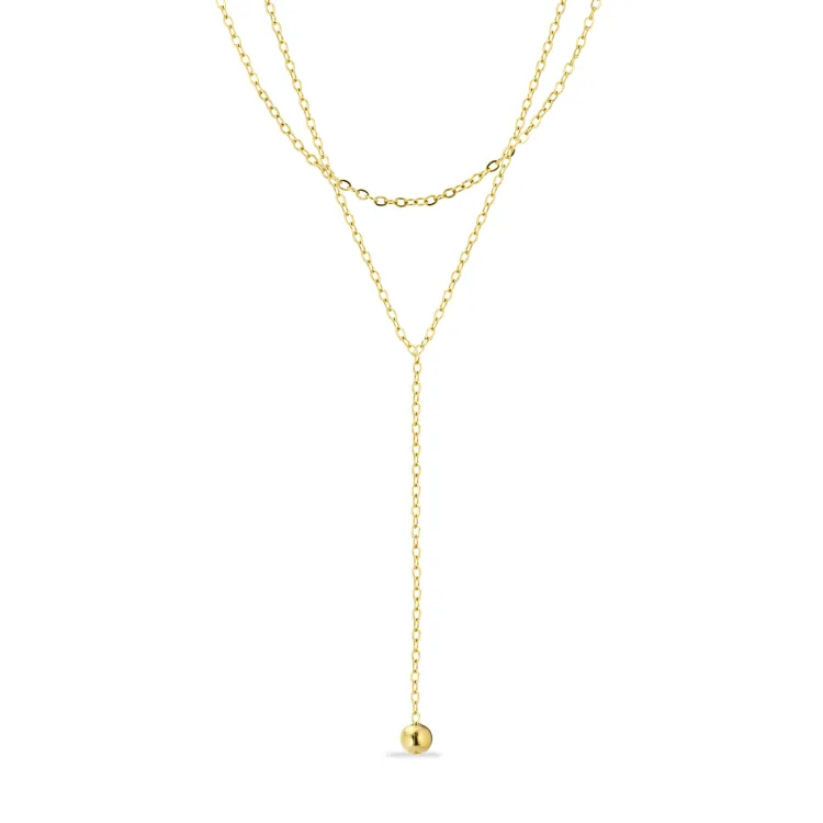 vattentät Y-halsband i förgyllt stål 38 + 4 cm x   - OCEANA