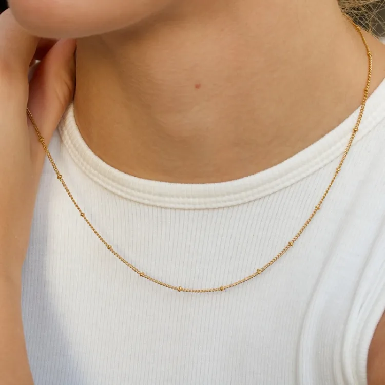 vattentät halsband i förgyllt stål 45 cm x 2 mm  - OCEANA