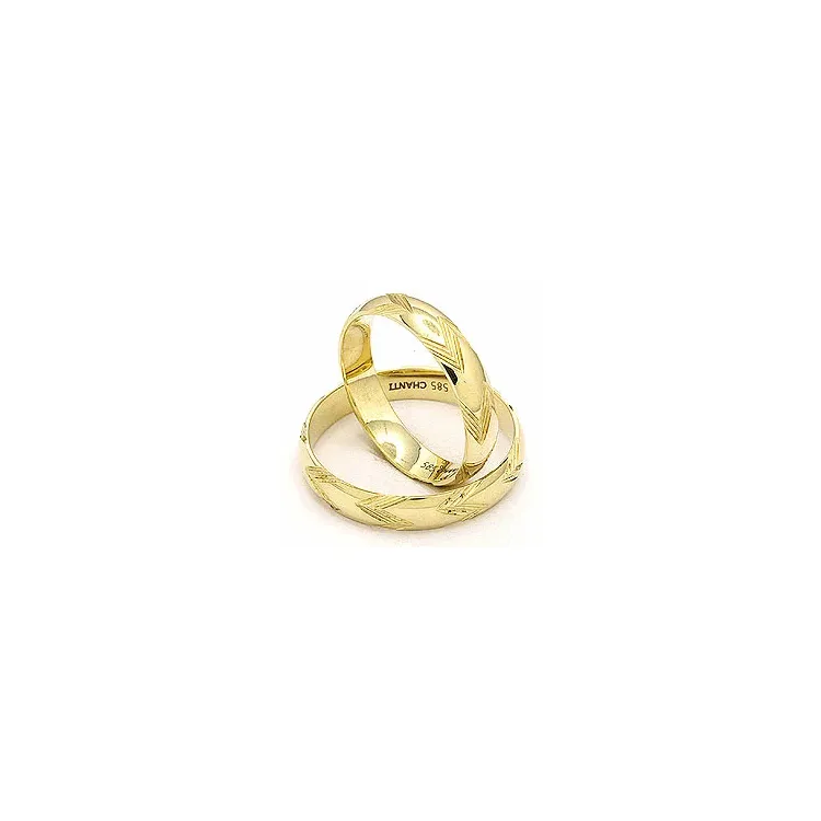 Vigselsringar i 14  karat guld - set