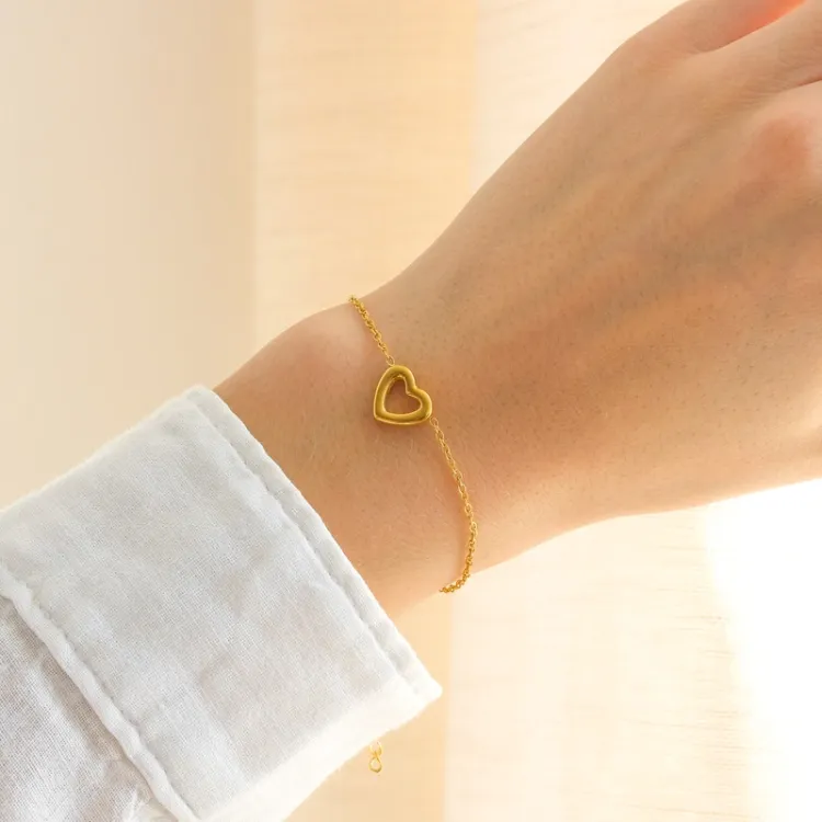 vattentät hjärta armband i förgyllt stål - OCEANA