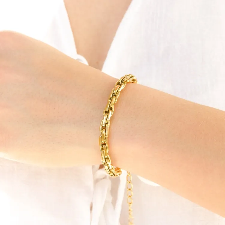vattentät armband i förgyllt stål 16 cm + 5 cm x 5,5 mm  - OCEANA