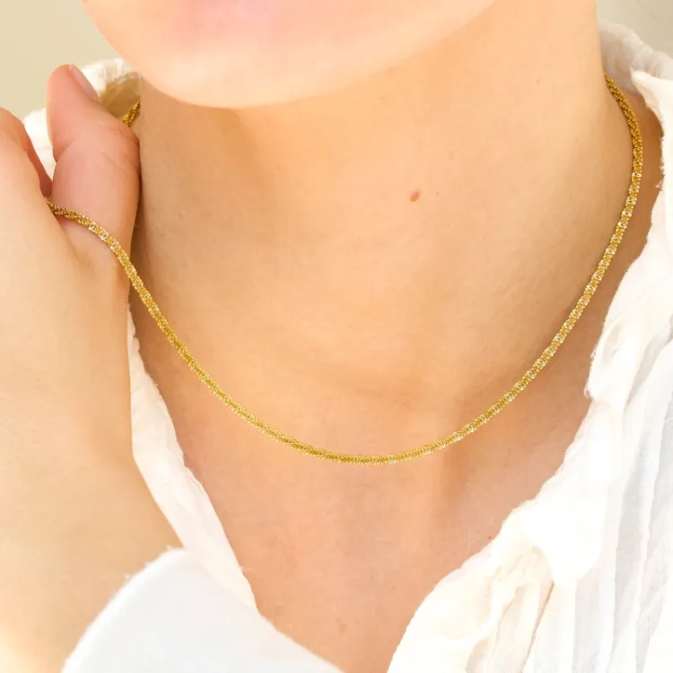 vattentät halsband i förgyllt stål 40 + 5 cm x 2 mm  - OCEANA