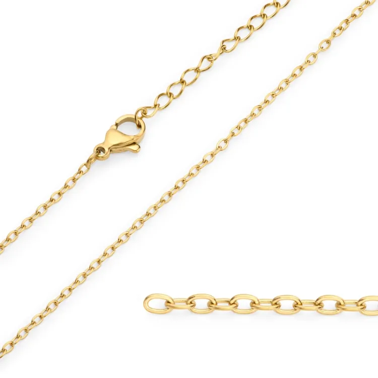 vattentät halsband i förgyllt stål 38 + 7 cm x 1,3 mm  - OCEANA