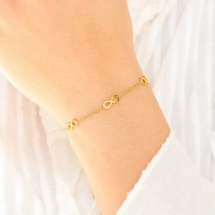 vattentät infinity armband i förgyllt stål - OCEANA