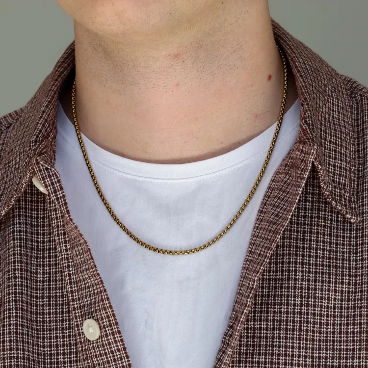 vattentät halsband i förgyllt stål 50 cm x 3 mm  - OCEANA