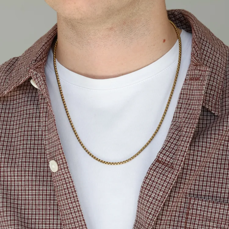 vattentät halsband i förgyllt stål 55 cm x 3 mm  - OCEANA