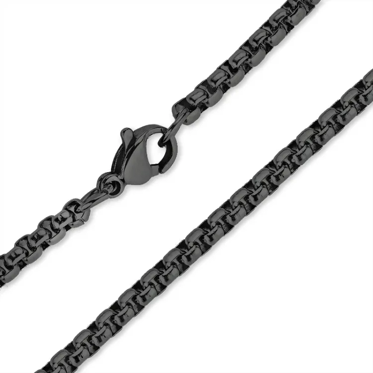 vattentät halsband i svart stål 55 cm x 3 mm  - OCEANA