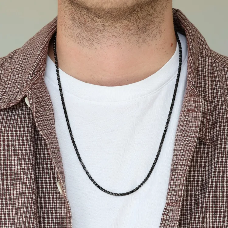 vattentät halsband i svart stål 60 cm x 3 mm  - OCEANA