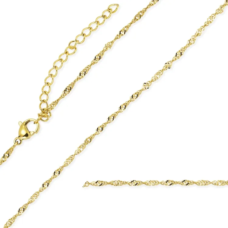 vattentät halsband i förgyllt stål 45 cm x 2 mm  - OCEANA