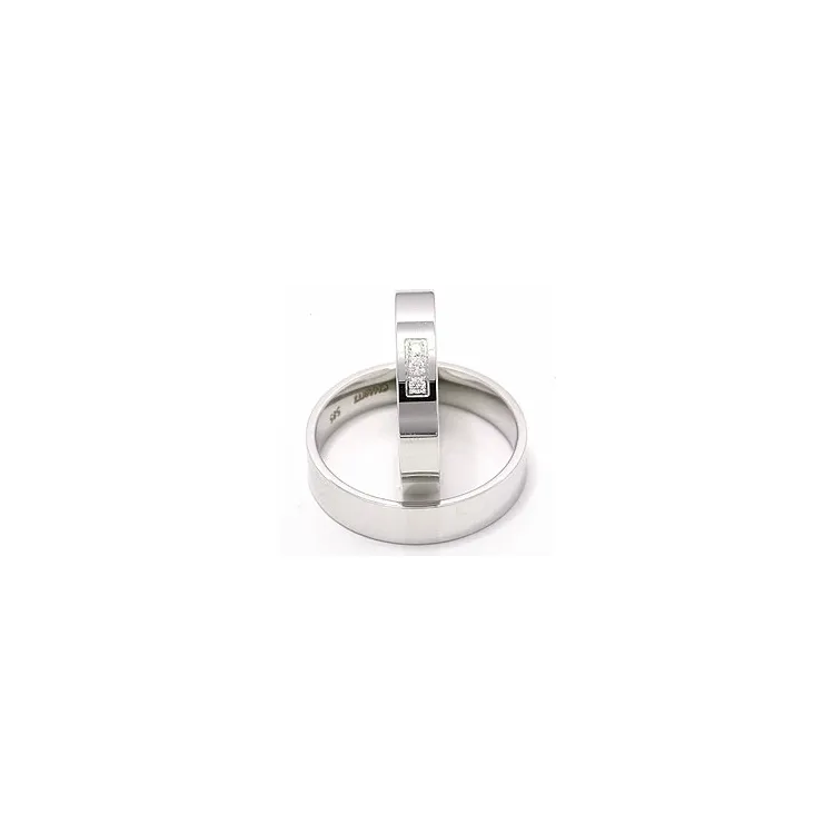 vigselsringar i 14  karat vitguld 0,049 ct - set