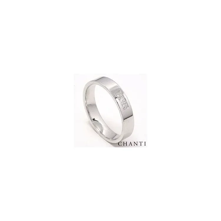blank briljant vigselsring i 14  karat vitguld 0,049 ct