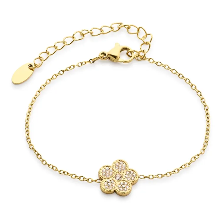 vattentät blommor armband i förgyllt stål - OCEANA