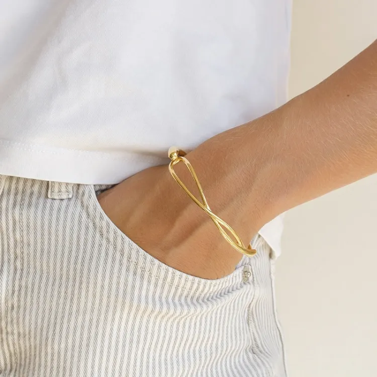 vattentät armring i förgyllt stål 68 mm x 11,7 mm  - OCEANA