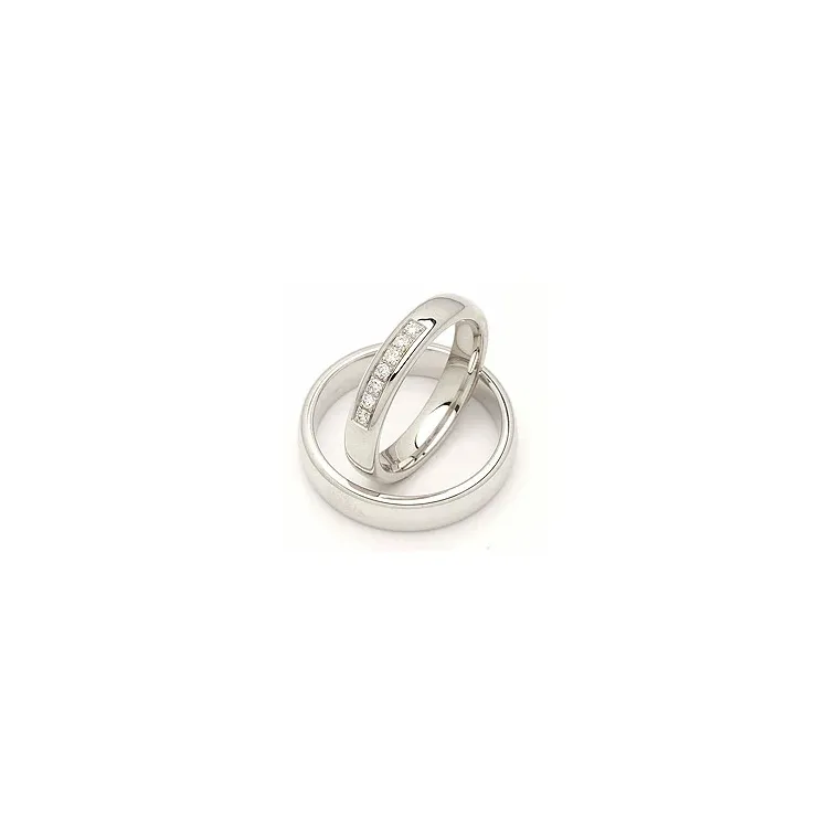 Vigselsringar i 14  karat vitguld 0,116 ct