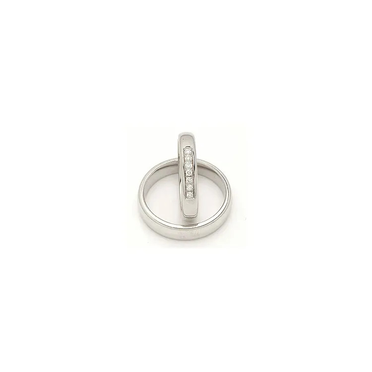 Vigselsringar i 14  karat vitguld 0,116 ct