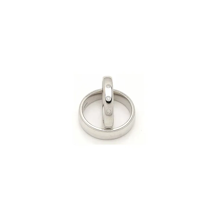 Vigselsringar i 14  karat vitguld 0,045 ct