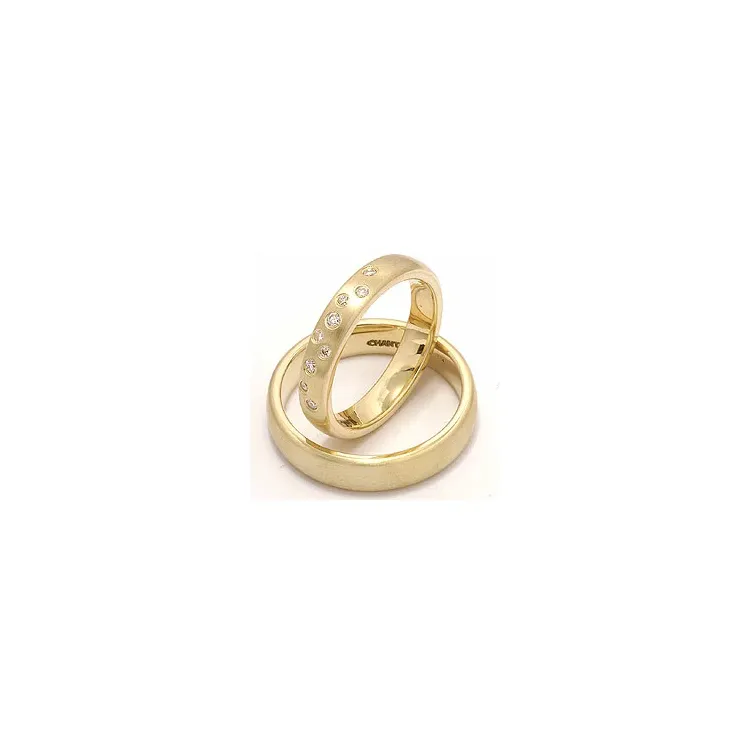 Vigselsringar i 14  karat guld 0,126 ct - set