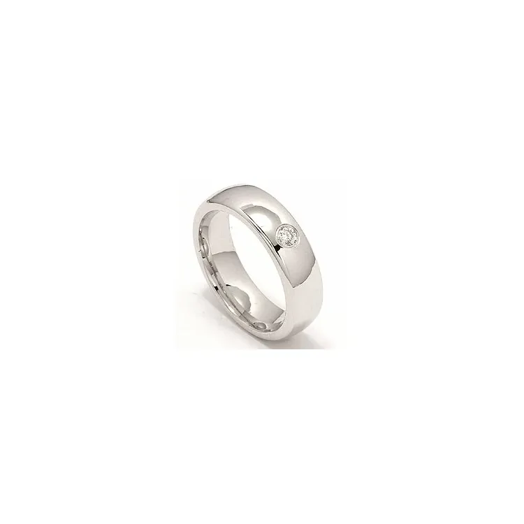 oval vigselsring i 14  karat vitguld 0,10 ct