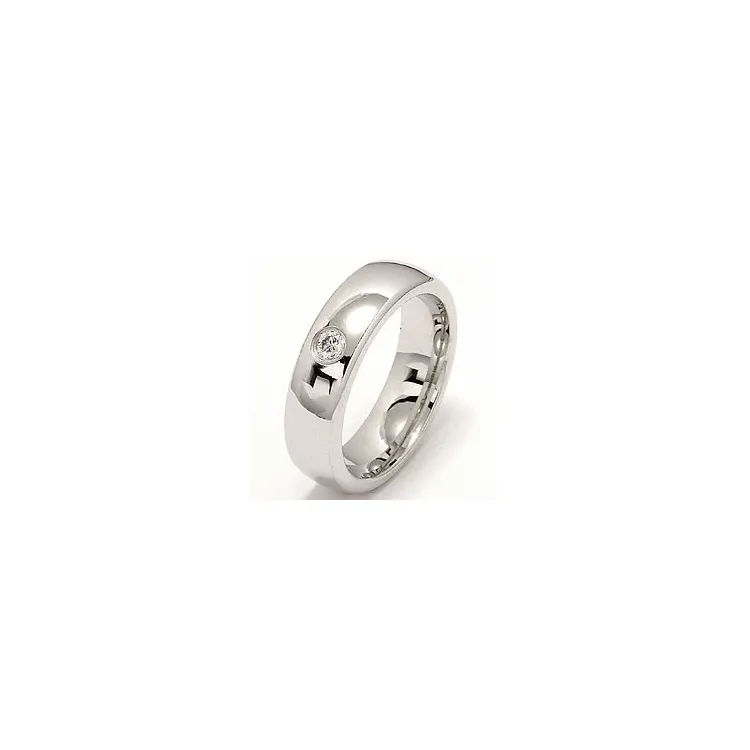 oval vigselsring i 14  karat vitguld 0,10 ct