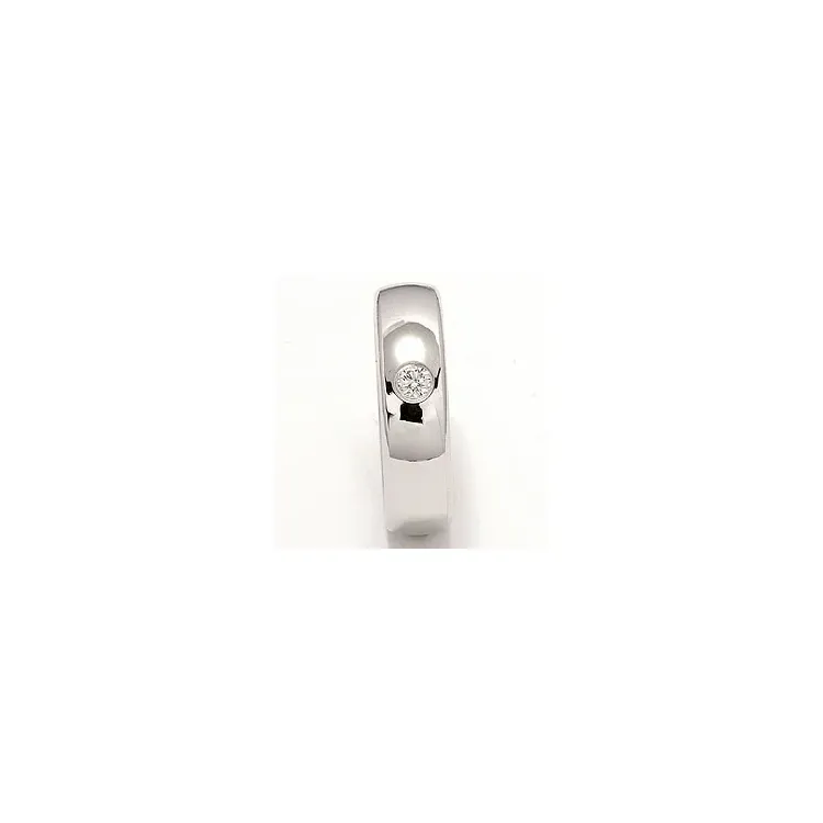 oval vigselsring i 14  karat vitguld 0,10 ct