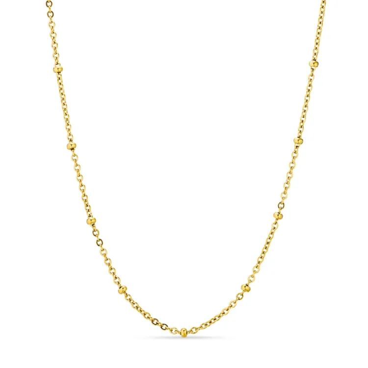 vattentät kula halsband i förgyllt stål 45 cm x 2,8 mm  - OCEANA