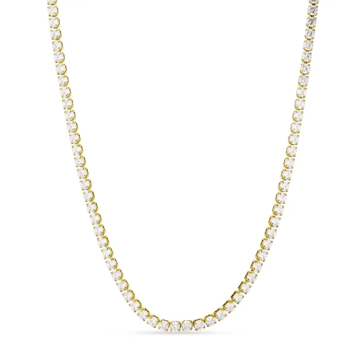 vattentät zirkon halsband i förgyllt stål 40+5 cm x 3 mm  - OCEANA