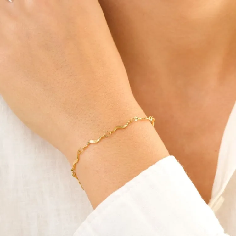 vattentät armband i förgyllt stål 16+5 cm x 2,7 mm  - OCEANA
