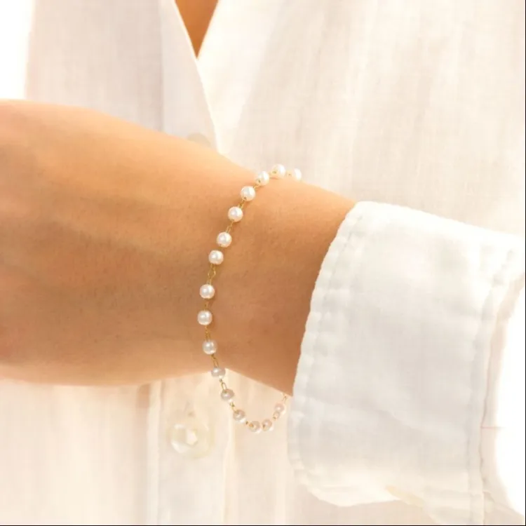 vattentät pärla armband i förgyllt stål - OCEANA
