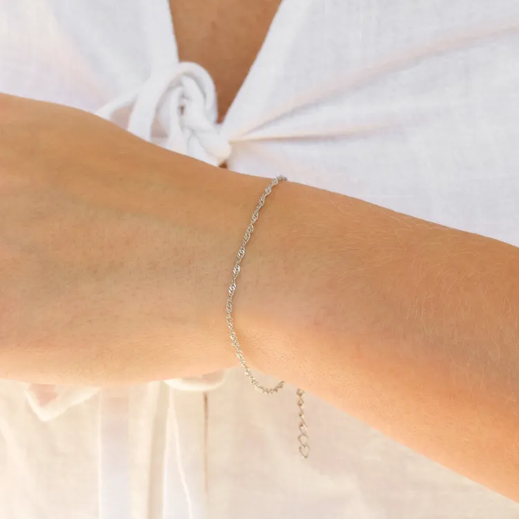 vattentät singapore armband i stål  x 1,5 mm  - OCEANA