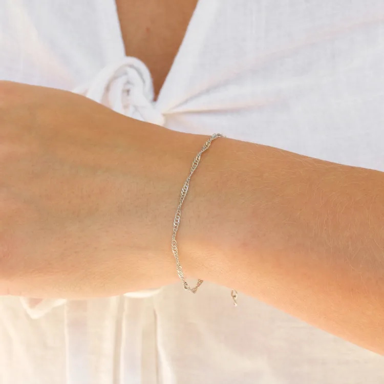 vattentät singapore armband i stål  x 2,0 mm  - OCEANA