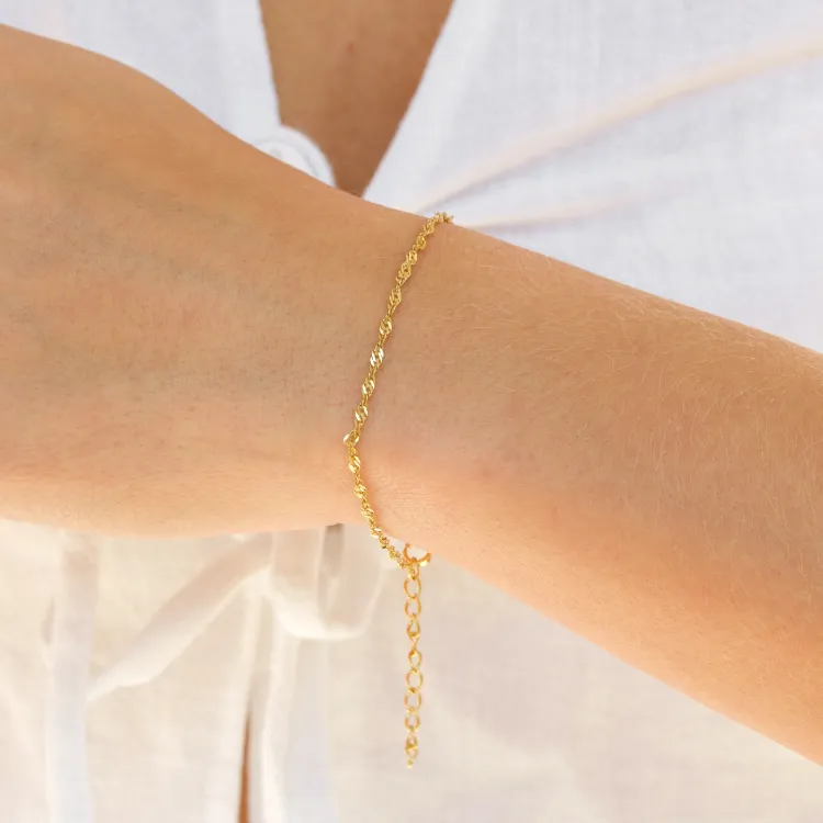 vattentät singapore armband i förgyllt stål  x 2,0 mm  - OCEANA