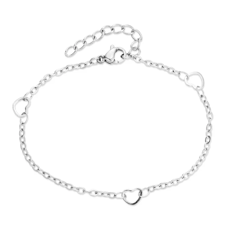 vattentät hjärta armband i stål  x 5,0 mm  - OCEANA
