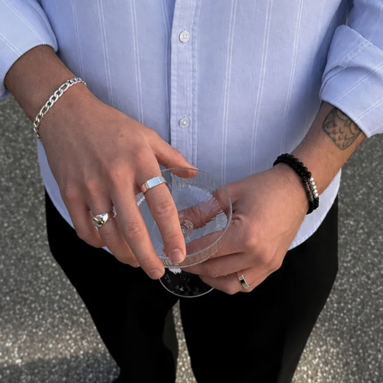 vattentät onyx armband i stål